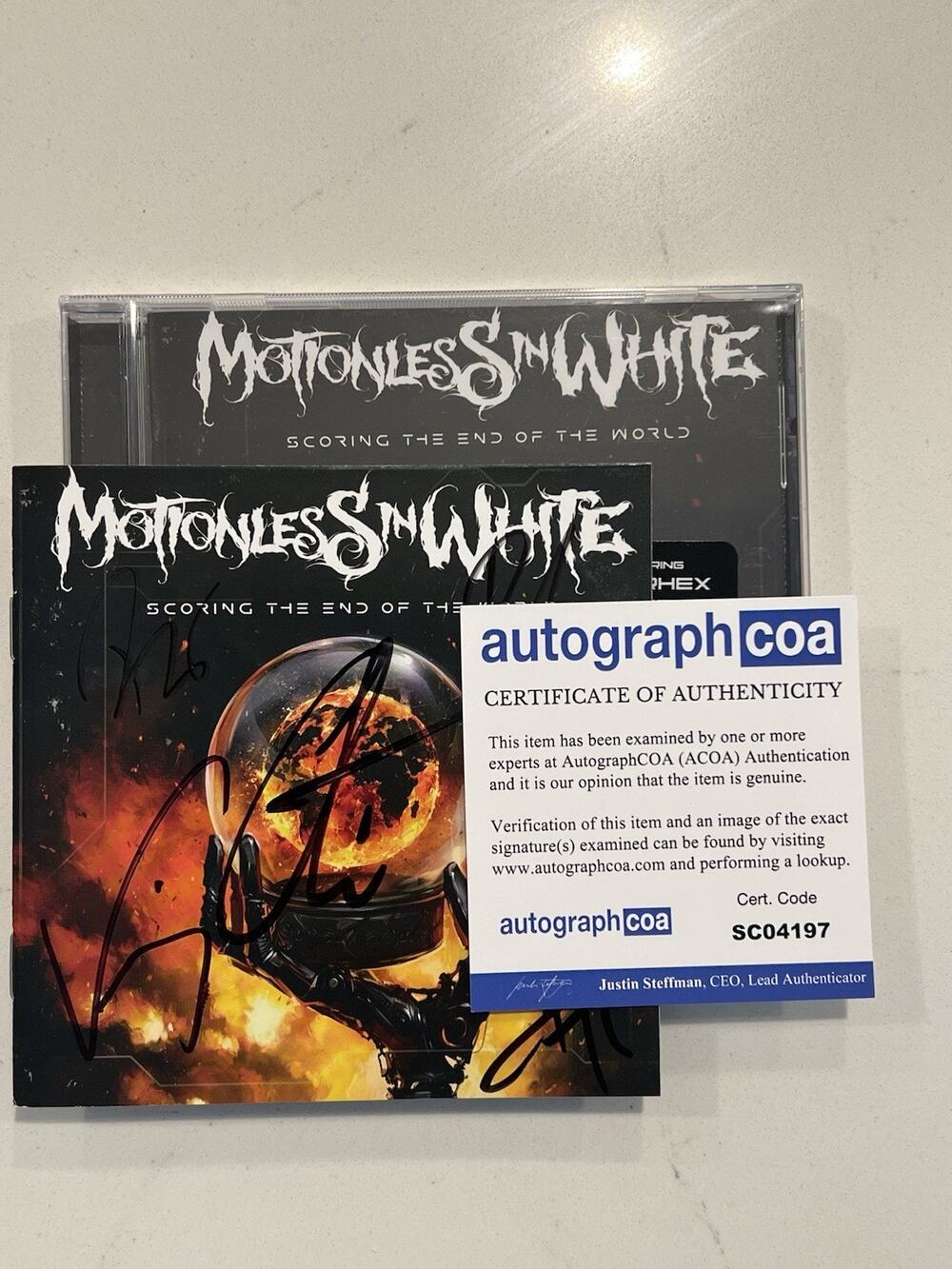 Motionless In White SIGNED Scoring The End Of The World CD COA AUTOGRAPHED #5